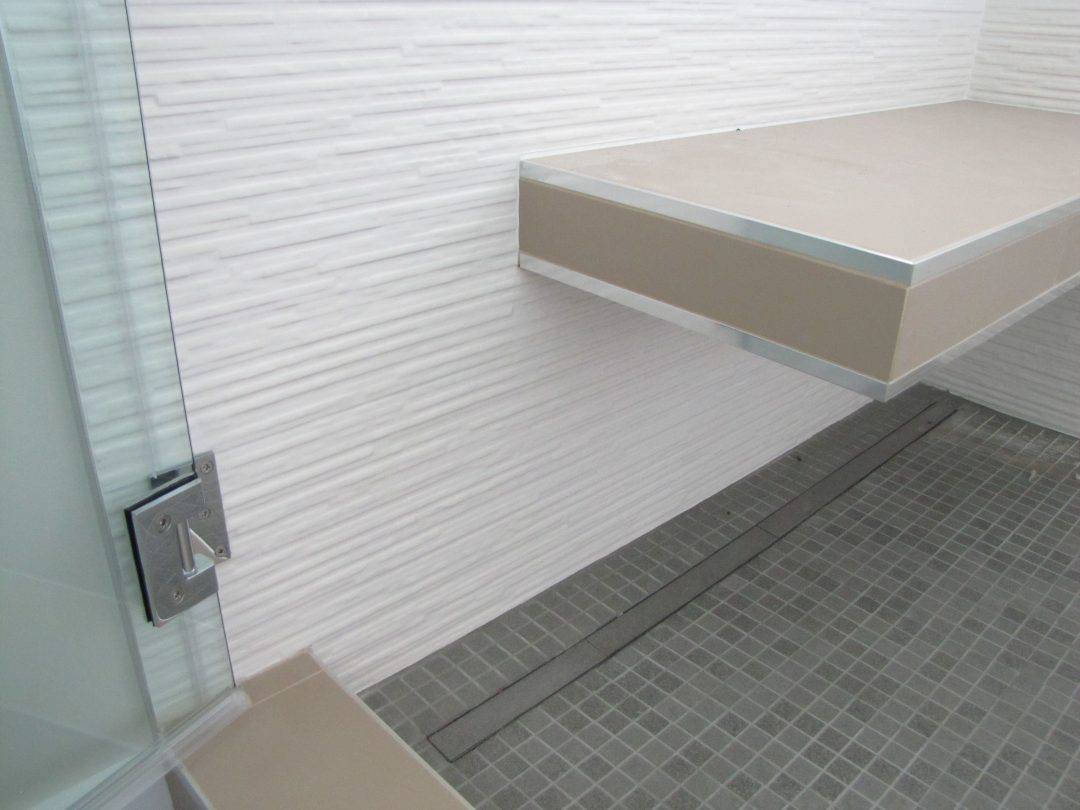 Trench Drain and Cantilevered Bench
